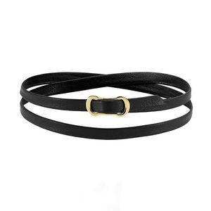 Are You Am I black choker with gold buckle